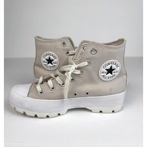 Converse Chuck Taylor Lugged High Top Size 8 Beige Platform Sneaker A01656C